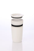 SAVONA - Hans Larsen Premium Ceramic Tumbler With Recycled Protective Sleeve -white