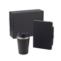 KOKSI - Giftology Set of Double Walled Tumbler, A5 Notebook and Pen-black