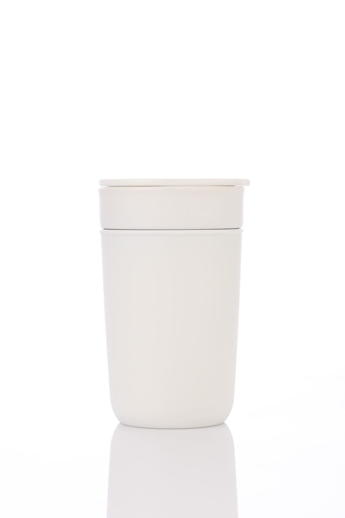 SAVONA - Hans Larsen Premium Ceramic Tumbler With Recycled Protective Sleeve -white