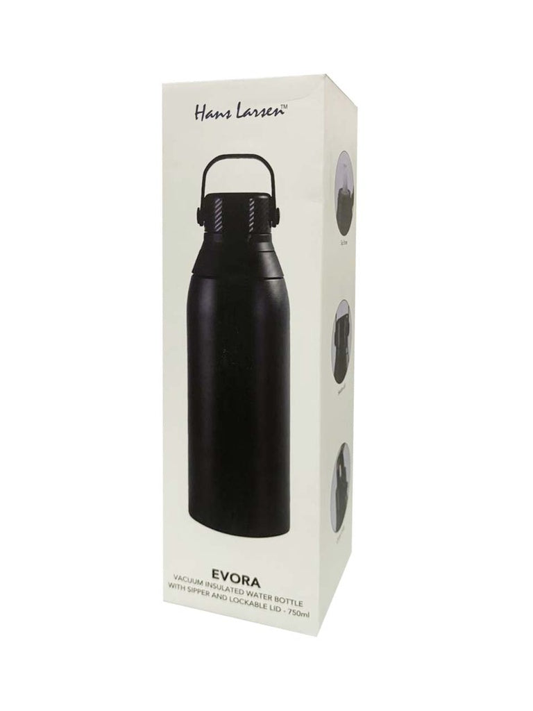 EVORA - Hans Larsen Double Wall Stainless Steel Vacuum Bottle - 750ml - Black